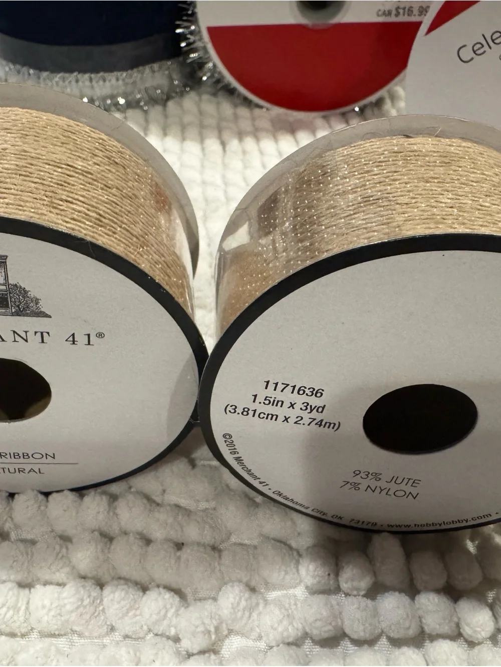 Celebrate It Ribbon Bundle - Navy, Silver, Pink, Natural jute